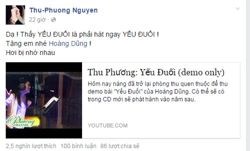 Ca si Thu Phuong hat tang hoc tro The Voice Hoang Dung-Hinh-2